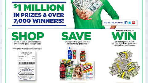 Dollar General 'Million Sweepstakes' Facebook Tab