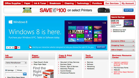 Office Depot Windows 8 Carousel Ad