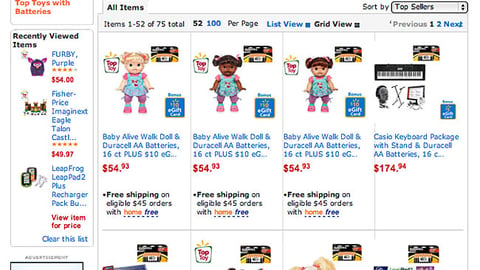 Walmart Duracell Toy Bundle E-Commerce Page