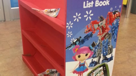 Walmart 'Toyland Wish List Book' Floorstand