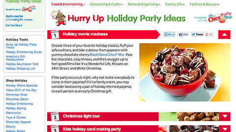 Walmart Chex 'Hurry Up Holiday' Page