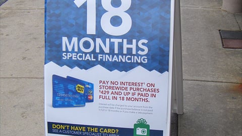 Best Buy 'Special Financing' Holiday A-Board
