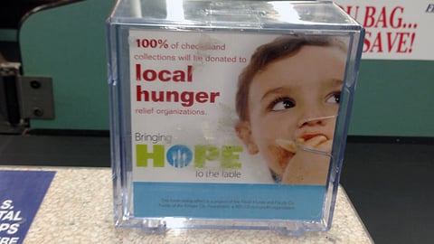 Food4Less 'Bringing Hope' Collection Box