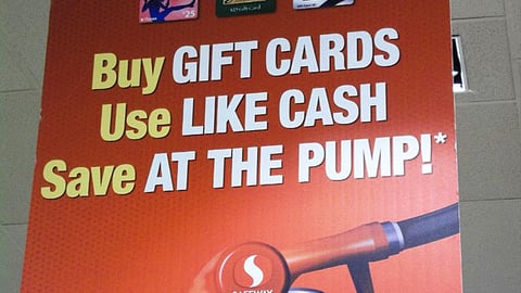 Safeway 'Buy Gift Cards' Ceiling Sign