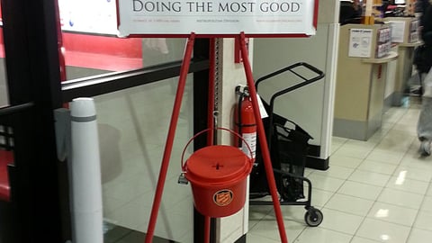 The Salvation Army Red Kettle Collection Stand