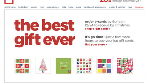 JCPenney 'Best Gift Ever' Email