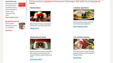 H-E-B 'Christmas' Landing Page