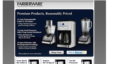 Walmart.com Faberware Page