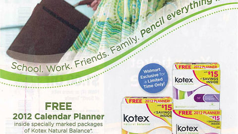 Kotex Natural Balance Walmart Incentive FSI