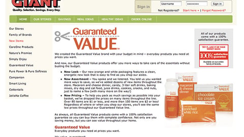 Giant-Carlisle Guaranteed Value Landing Page