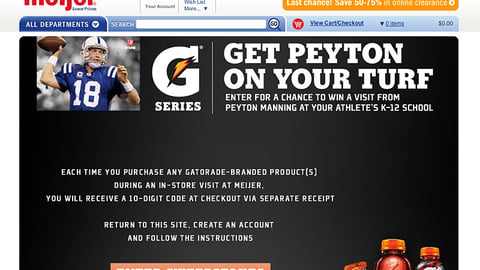 Meijer 'Get Peyton On Your Turf' Webpage