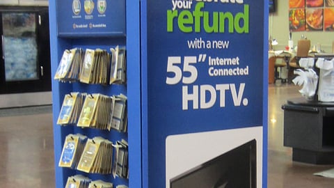 Walmart 'Celebrate Your Refund' Floorstand