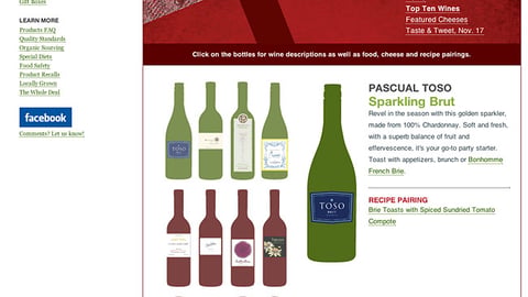 Whole Foods 'Top 10 Wines' Page