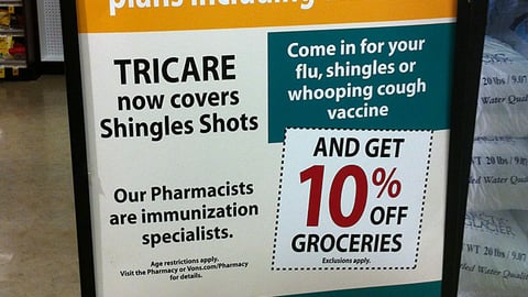 Vons 'Tricare' Stanchion Sign