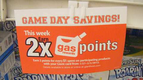 Giant-Landover 'Game Day Savings' Shelf Sign