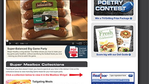 Meijer Mealbox 'Big Game Party' Webpage