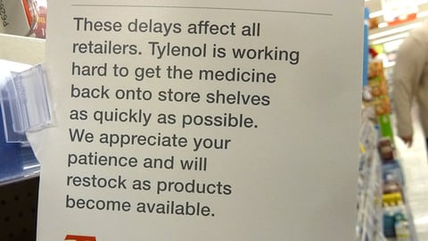 Tylenol 'Supply Delays' Shelf Talker