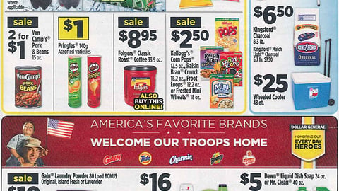 Dollar General P&G 'Welcome Our Troops' FSI