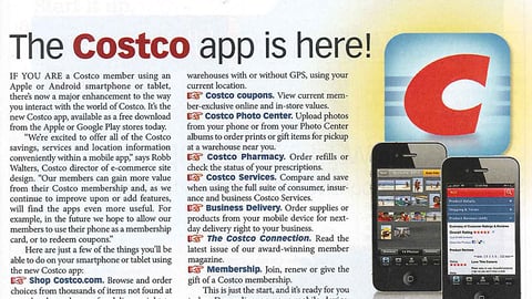 'Costco Connection' Mobile App Article