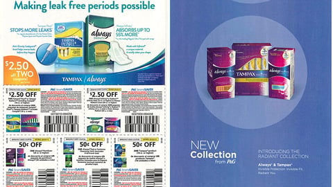 Tampax Always 'Radiant Collection' FSI
