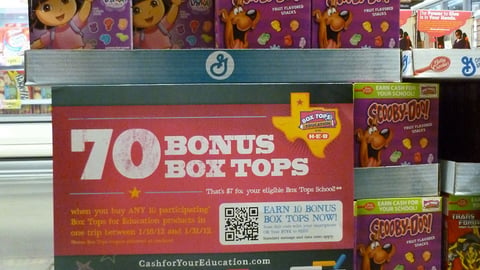 H-E-B General Mills Bonus Box Tops Sign