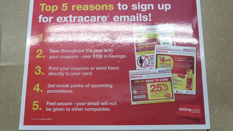 CVS 'ExtraCare Emails' Counter Cling