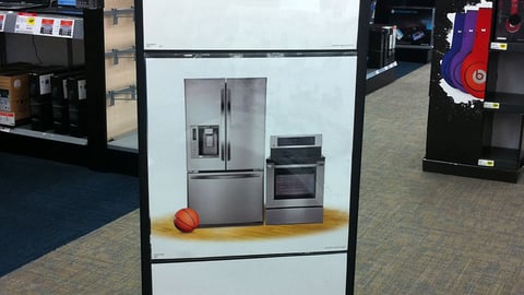 LG 'Do March Right' Stanchion Sign
