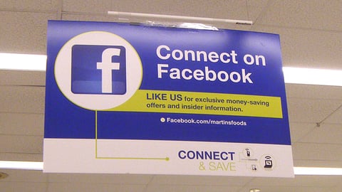 Martin's 'Connect on Facebook' Ceiling Banner