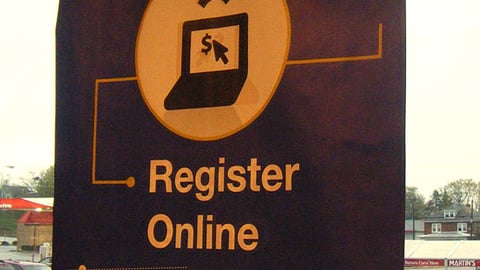 Martin's 'Register Online' Window Poster