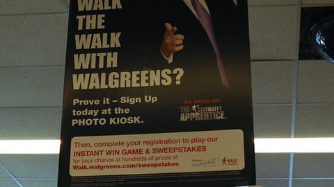 Walgreens 'Celebrity Apprentice' Ceiling Sign
