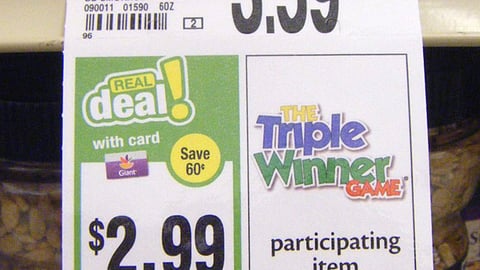 Giant-Landover 'Triple Winner' Price Label