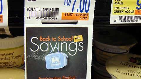 Food Lion Yoplait 'Back to School Savings' Price Label