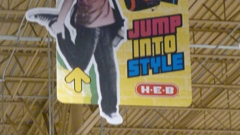 H-E-B 'Jump Into Style' Ceiling Sign