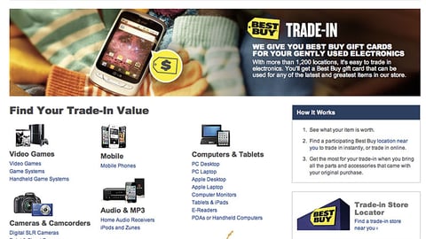 BestBuy.com 'Trade-In' Page