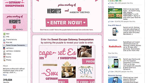 Rite Aid 'Sweet Escape' Facebook Sweeps