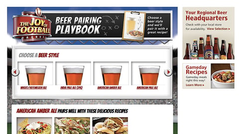 Safeway 'Beer Pairing Playbook' Webpage