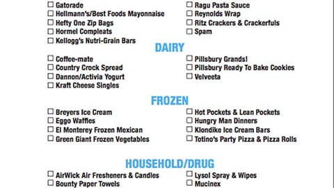 Kroger Daytona 500 'Bonus Savings' Product List
