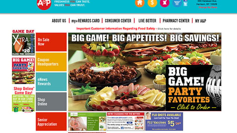 A&P Home-Page 'Big Game' Ads