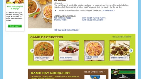 Albertsons 'Game On' Microsite