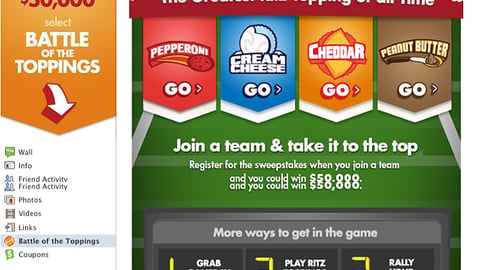 Ritz 'Battle of the Toppings' Facebook Page