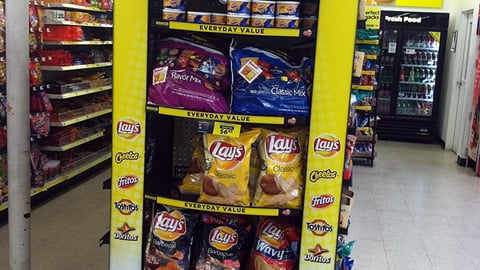 Dollar General Frito-Lay 'Shop. Save. Score' Endcap