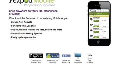 Peapod Mobile Webpage