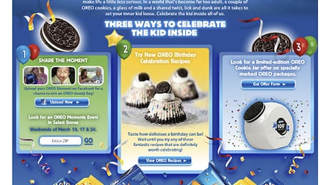 Oreo 'Celebrate the Kid Inside' Walmart.com Page