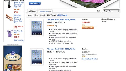 Walmart iPad E-Commerce Page