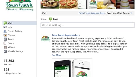 Farm Fresh Facebook Status Update