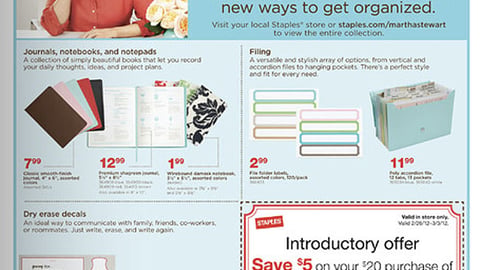 Staples Martha Stewart Feature