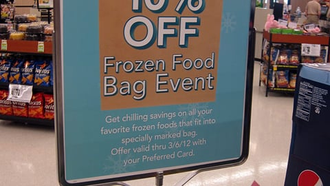 Albertsons 'Frozen Food Bag Event' Stanchion Sign