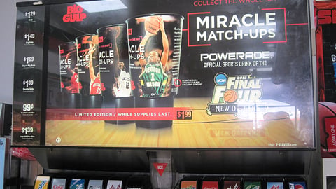 7-Eleven Powerade 'Miracle Match-Ups' Big Gulp Translite