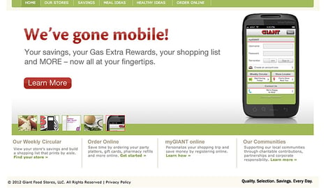 Giant-Carlisle 'We've Gone Mobile' Carousel Ad