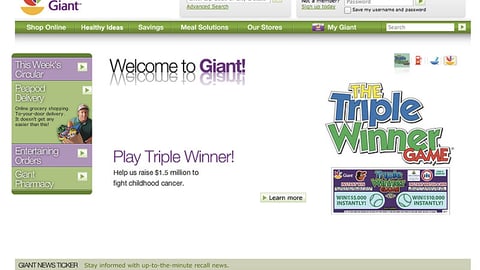 Giant-Landover 'Triple Winner' Carousel Ad